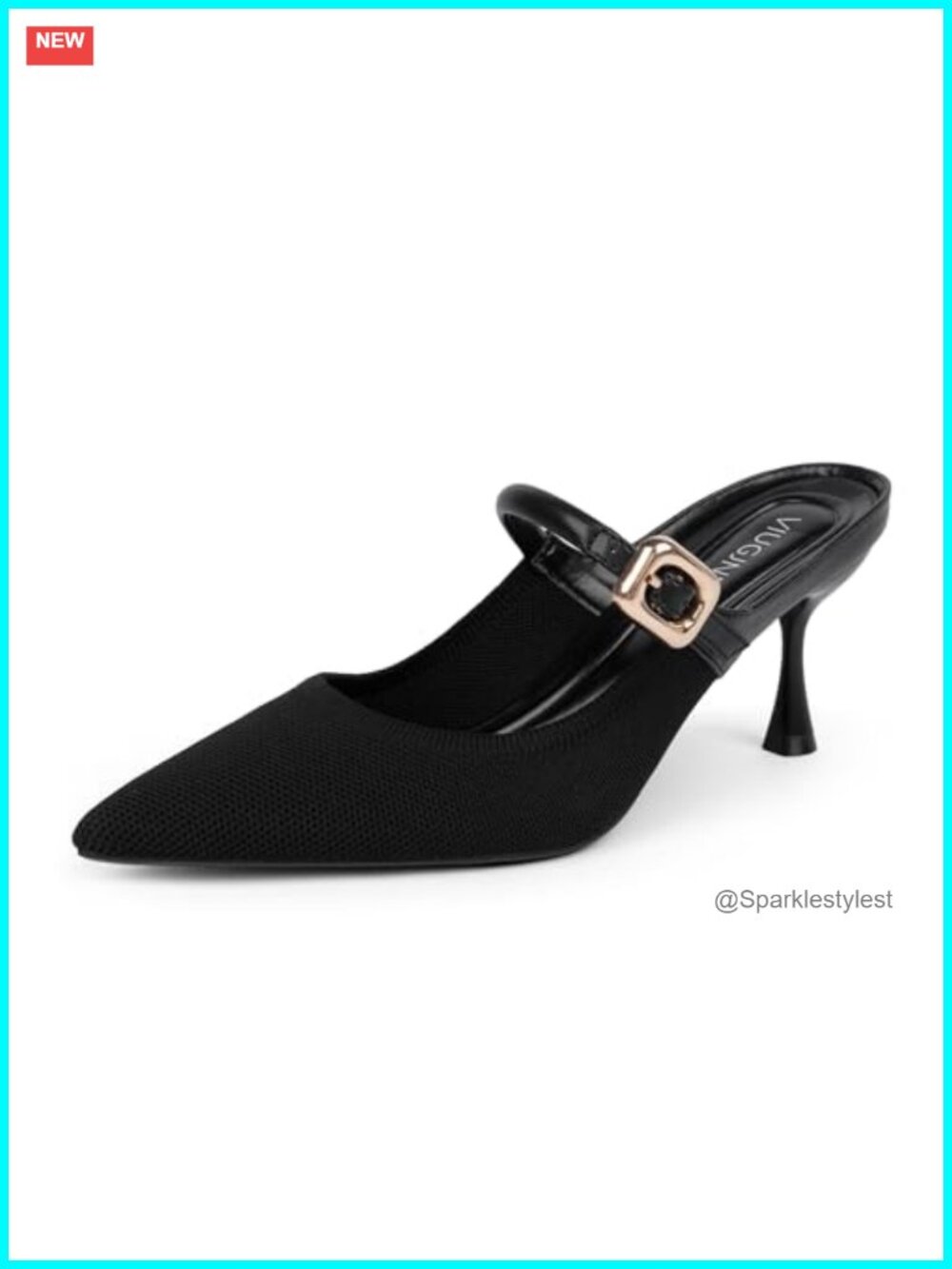 Closed Toe Kitten Heel Mules Slip On Pointed Toe Heels for Women